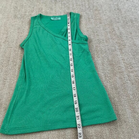 Michael Stars Green Faux Wrap Cotton Tank Top OS - Picture 5 of 7